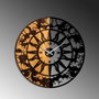 Wallity Reloj de Pared Decorativo de Madera Nogal y Negro 56 cm
